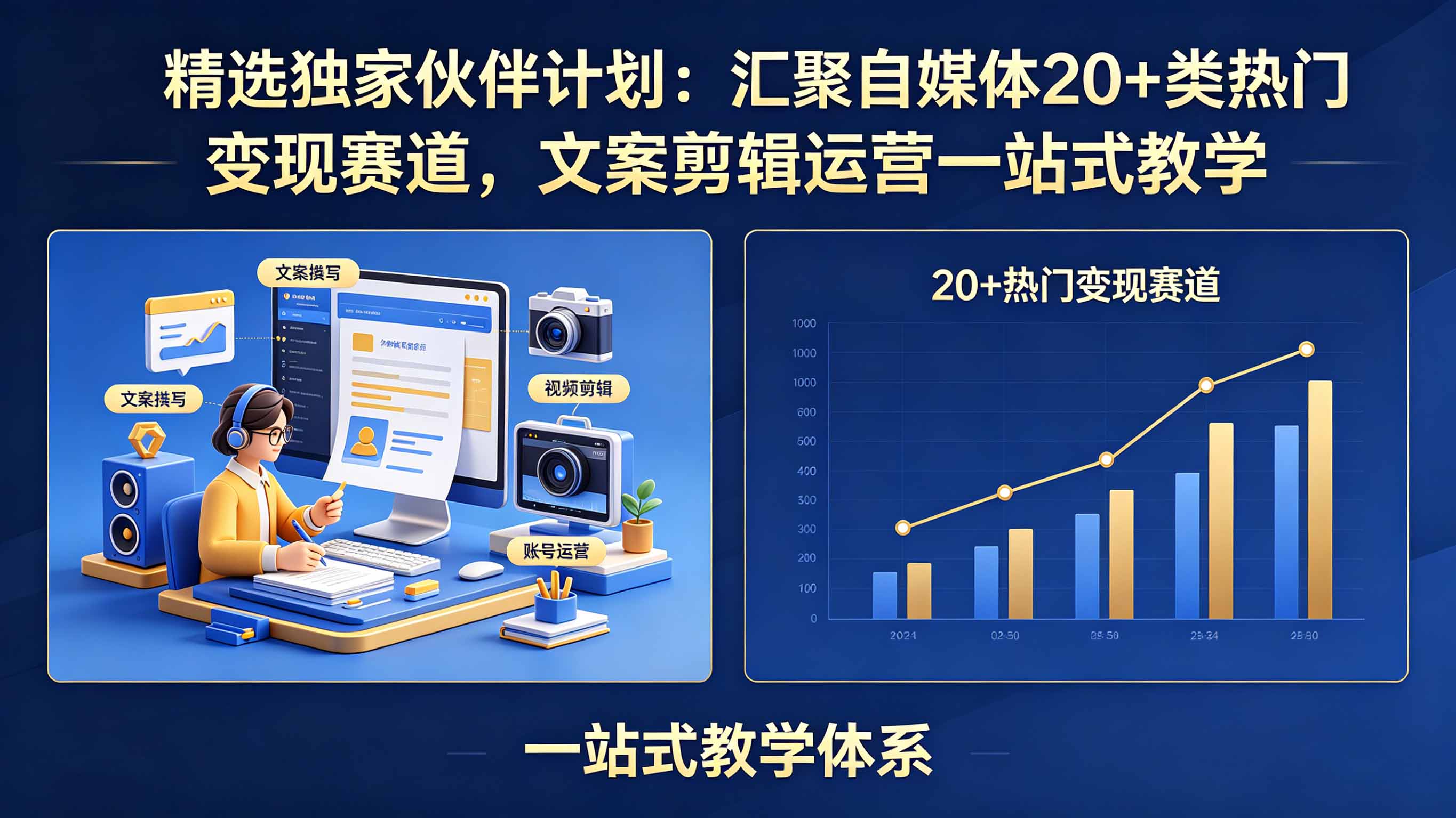 （18478期）精选独家伙伴计划：汇聚自媒体20+类热门变现赛道，文案剪辑运营一站式教学汇创网-网创项目_汇创网_中创网_福缘网_冒泡网_网创项目平台汇创网