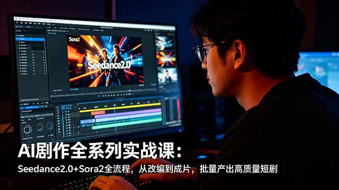 （18647期）AI剧作全系列实战课：Seedance2.0+Sora2全流程，从改编到成片，批量产出高质量短剧汇创网-网创项目_汇创网_中创网_福缘网_冒泡网_网创项目平台汇创网