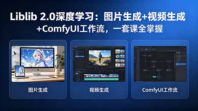 （18349期）Liblib 2.0深度学习：图片生成+视频生成+ComfyUI工作流，一套课全掌握汇创网-网创项目_汇创网_中创网_福缘网_冒泡网_网创项目平台汇创网
