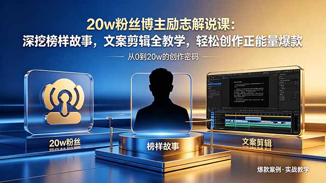 （18648期）20w粉丝博主励志解说课：深挖榜样故事，文案剪辑全教学，轻松创作正能量爆款汇创网-网创项目_汇创网_中创网_福缘网_冒泡网_网创项目平台汇创网