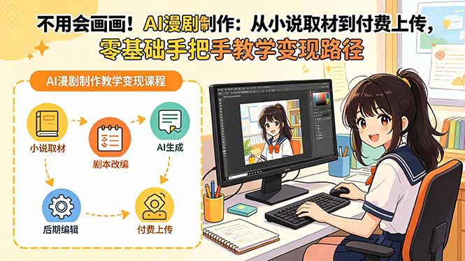 (18439期)不用会画画!AI漫剧制作:从小说取材到付费上传,零基础手把手教学变现路径汇创网-网创项目_汇创网_中创网_福缘网_冒泡网_网创项目平台汇创网