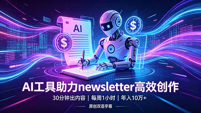 （18279期）做newsletter怕费时间？AI工具帮你30分钟出内容，每周1小时，年入10万+【原创双语字幕】汇创网-网创项目_汇创网_中创网_福缘网_冒泡网_网创项目平台汇创网