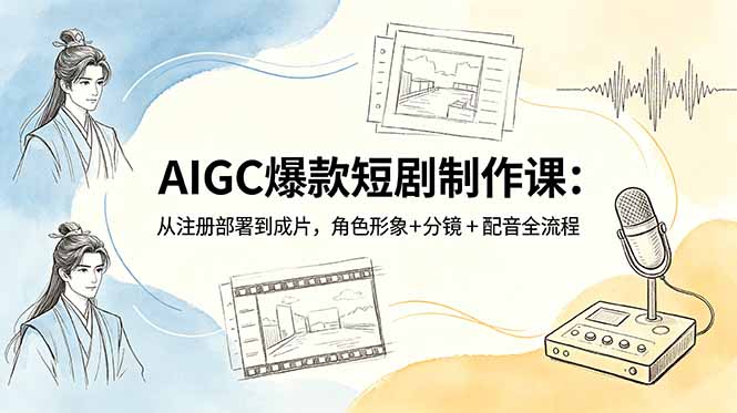 （18676期）AIGC爆款短剧制作课：从注册部署到成片，角色形象+分镜+配音全流程汇创网-网创项目_汇创网_中创网_福缘网_冒泡网_网创项目平台汇创网