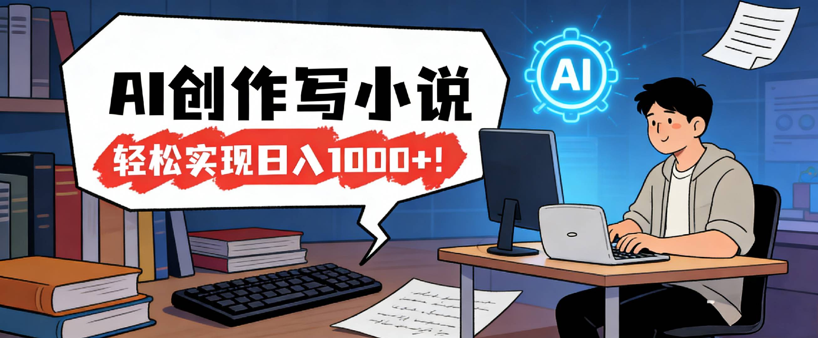 26年最新风口项目，AI工具创作写小说，轻松实现日入1000+汇创网-网创项目_汇创网_中创网_福缘网_冒泡网_网创项目平台汇创网