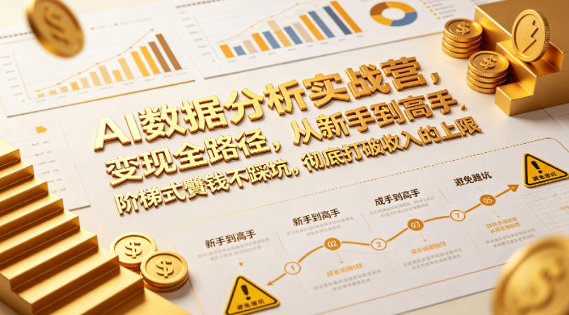 AI数据分析实战营，变现全路径，从新手到高手，阶梯式賺钱不踩坑，彻底打破收入的上限汇创网-网创项目_汇创网_中创网_福缘网_冒泡网_网创项目平台汇创网