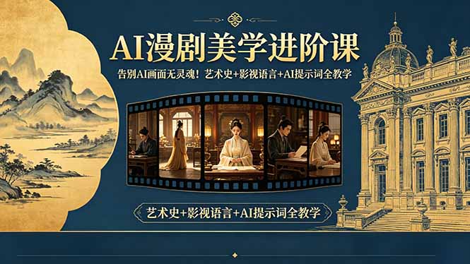 （18480期）告别AI画面无灵魂！AI漫剧美学进阶课，艺术史+影视语言+AI提示词全教学汇创网-网创项目_汇创网_中创网_福缘网_冒泡网_网创项目平台汇创网