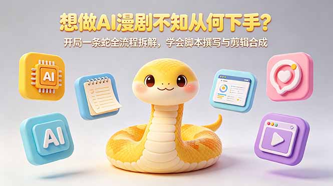 （18550期）想做AI漫剧不知从何下手？开局一条蛇全流程拆解，学会脚本撰写与剪辑合成汇创网-网创项目_汇创网_中创网_福缘网_冒泡网_网创项目平台汇创网