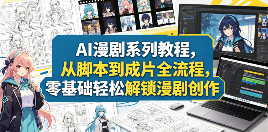 AI漫剧系列教程，从脚本到成片全流程，零基础轻松解锁漫剧创作汇创网-网创项目_汇创网_中创网_福缘网_冒泡网_网创项目平台汇创网