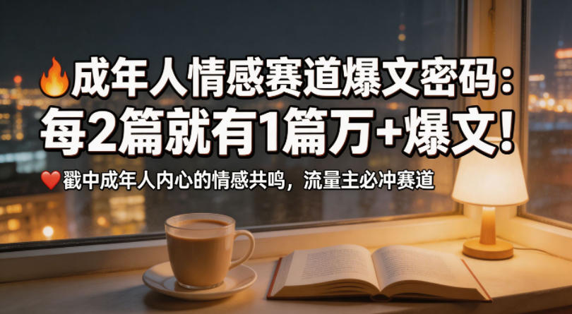 公众号流量主成年人情感心理赛道，流量最大，受众最广的主流赛道之一，平均每2篇就有1篇万爆文章汇创网-网创项目_汇创网_中创网_福缘网_冒泡网_网创项目平台汇创网