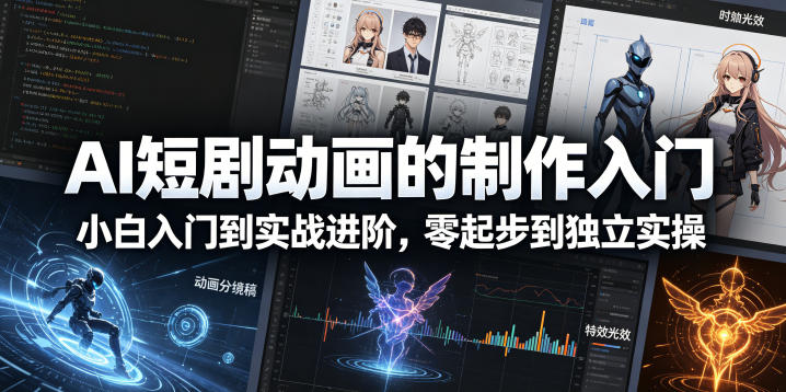 AI短剧动画的制作入门，小白入门到实战进阶，零起步到独立实操汇创网-网创项目_汇创网_中创网_福缘网_冒泡网_网创项目平台汇创网