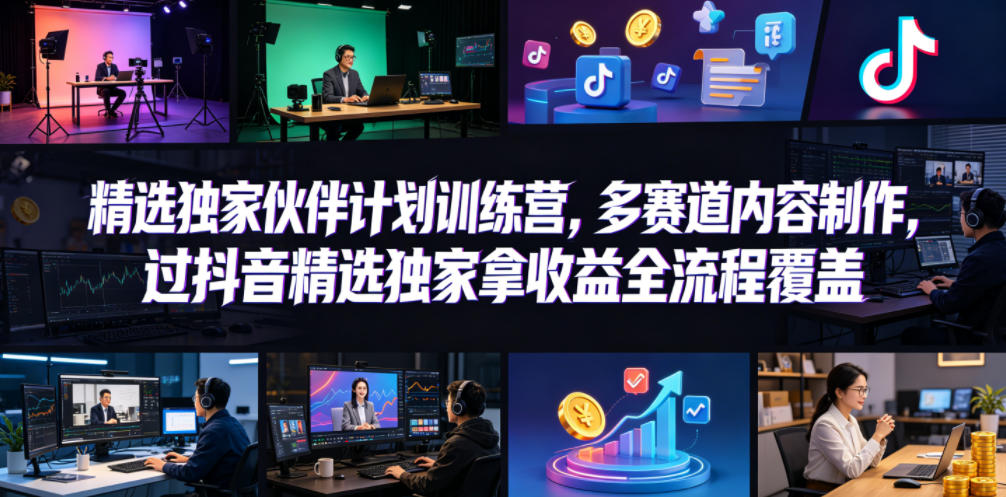 小豁食堂精选独家伙伴计划训练营，多赛道内容制作，过抖音精选独家拿收益全流程覆盖汇创网-网创项目_汇创网_中创网_福缘网_冒泡网_网创项目平台汇创网