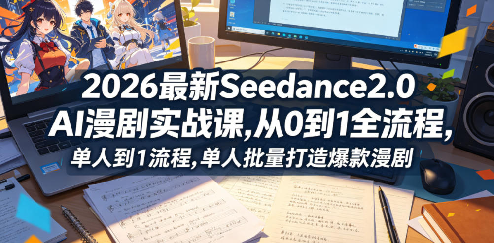 2026最新Seedance2.0 AI漫剧实战课,，从0到1全流程，单人批量打造爆款漫剧汇创网-网创项目_汇创网_中创网_福缘网_冒泡网_网创项目平台汇创网