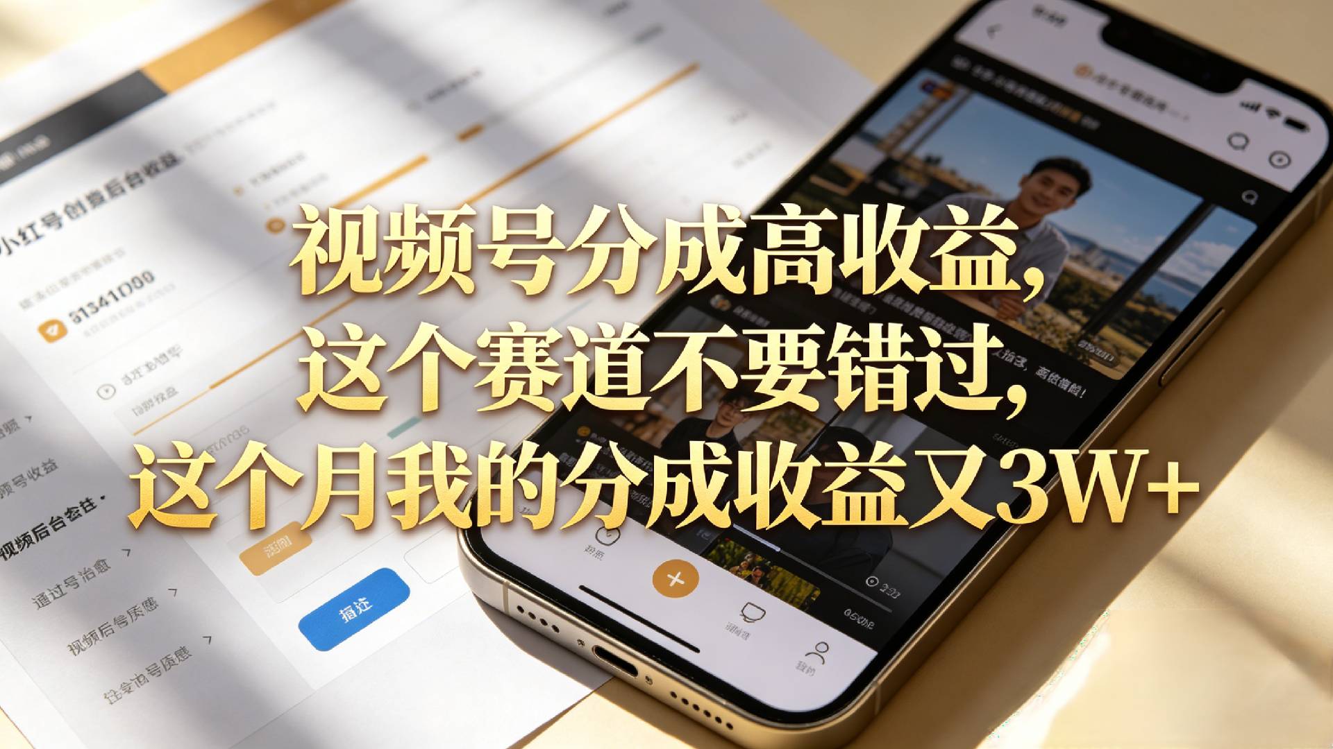 想要【视频号分成高收益】，这个赛道不要错过，这个月我的分成收益又3W+汇创网-网创项目_汇创网_中创网_福缘网_冒泡网_网创项目平台汇创网