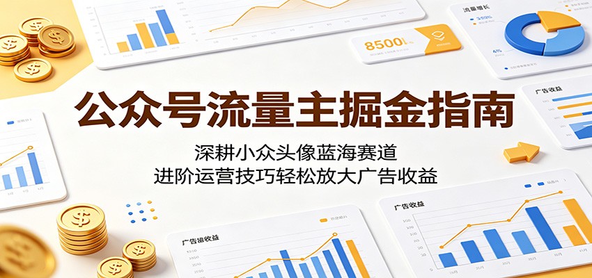 公众号流量主掘金指南：深耕小众头像蓝海赛道，进阶运营技巧轻松放大广告收益汇创网-网创项目_汇创网_中创网_福缘网_冒泡网_网创项目平台汇创网
