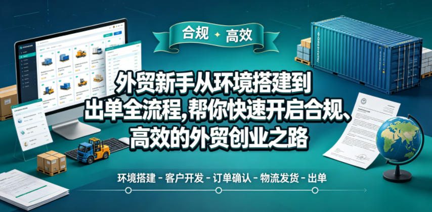 外贸新手从环境搭建到出单全流程，帮你快速开启合规、高效的外贸创业之路汇创网-网创项目_汇创网_中创网_福缘网_冒泡网_网创项目平台汇创网