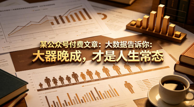 某公众号付费文章：大数据告诉你：大器晚成，才是人生常态汇创网-网创项目_汇创网_中创网_福缘网_冒泡网_网创项目平台汇创网