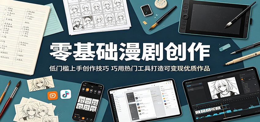 零基础漫剧创作:低门槛上手创作技巧,巧用热门工具打造可变现优质作品汇创网-网创项目_汇创网_中创网_福缘网_冒泡网_网创项目平台汇创网