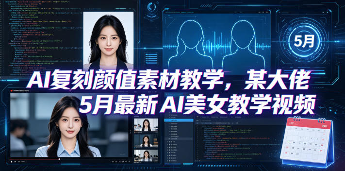AI复刻颜值素材教学，某大佬5月最新AI美女教学视频，内含4月好物复刻教学汇创网-网创项目_汇创网_中创网_福缘网_冒泡网_网创项目平台汇创网
