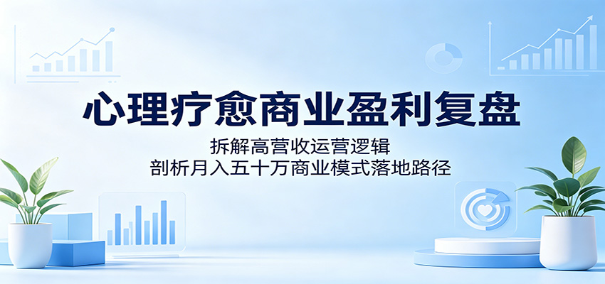 心理疗愈商业盈利复盘：拆解高营收运营逻辑，剖析月入五十万商业模式落地路径汇创网-网创项目_汇创网_中创网_福缘网_冒泡网_网创项目平台汇创网