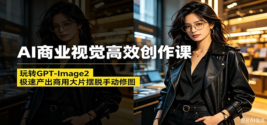 AI商业视觉高效创作课：玩转GPT-Image2，极速产出商用大片摆脱手动修图汇创网-网创项目_汇创网_中创网_福缘网_冒泡网_网创项目平台汇创网