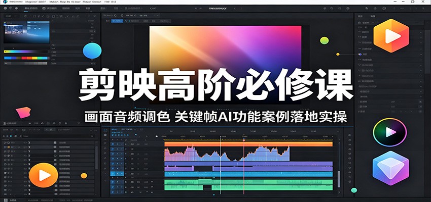 剪映高阶必修课：画面音频调色，关键帧AI功能案例落地实操汇创网-网创项目_汇创网_中创网_福缘网_冒泡网_网创项目平台汇创网