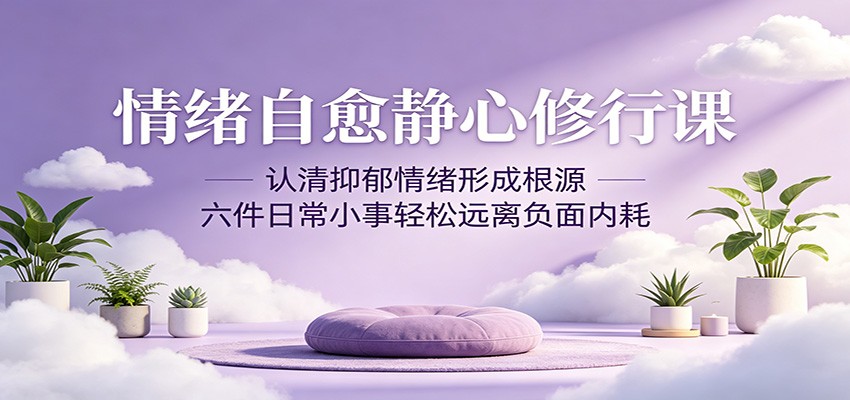 情绪自愈静心修行课：认清抑郁情绪形成根源，六件日常小事轻松远离负面内耗汇创网-网创项目_汇创网_中创网_福缘网_冒泡网_网创项目平台汇创网