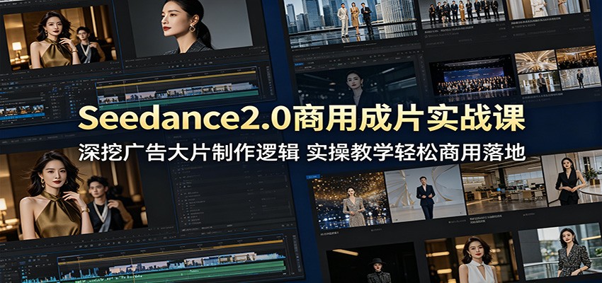 Seedance2.0商用成片实战课：深挖广告大片制作逻辑，实操教学轻松商用落地汇创网-网创项目_汇创网_中创网_福缘网_冒泡网_网创项目平台汇创网