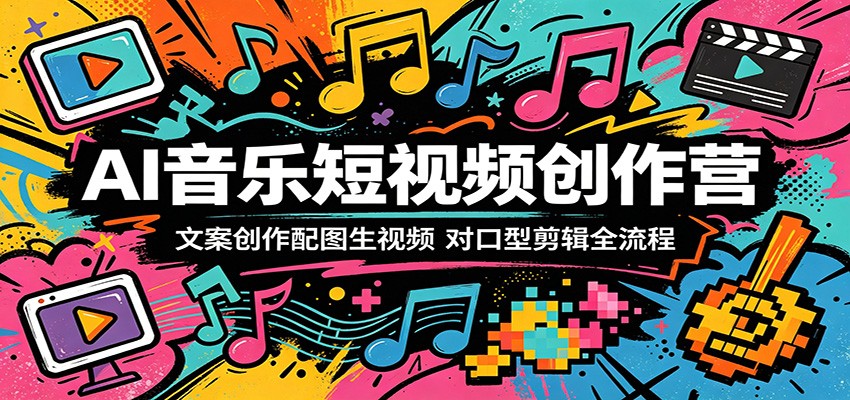 AI音乐短视频创作营：文案创作配图生视频，对口型剪辑全流程汇创网-网创项目_汇创网_中创网_福缘网_冒泡网_网创项目平台汇创网