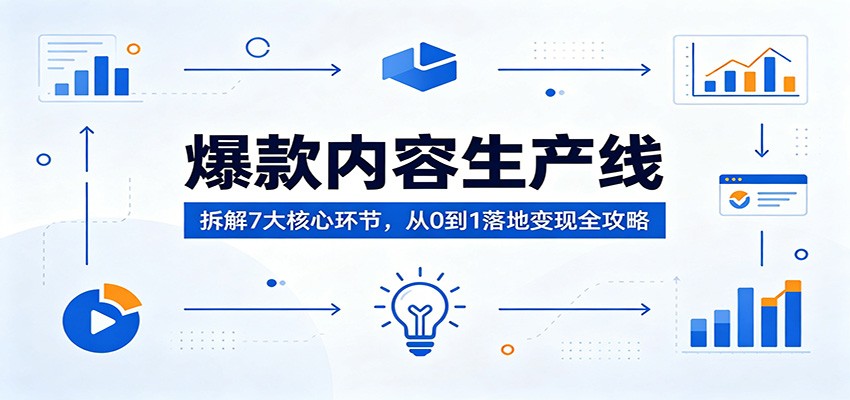 爆款内容生产线：拆解7大核心环节，从0到1落地变现全攻略汇创网-网创项目_汇创网_中创网_福缘网_冒泡网_网创项目平台汇创网