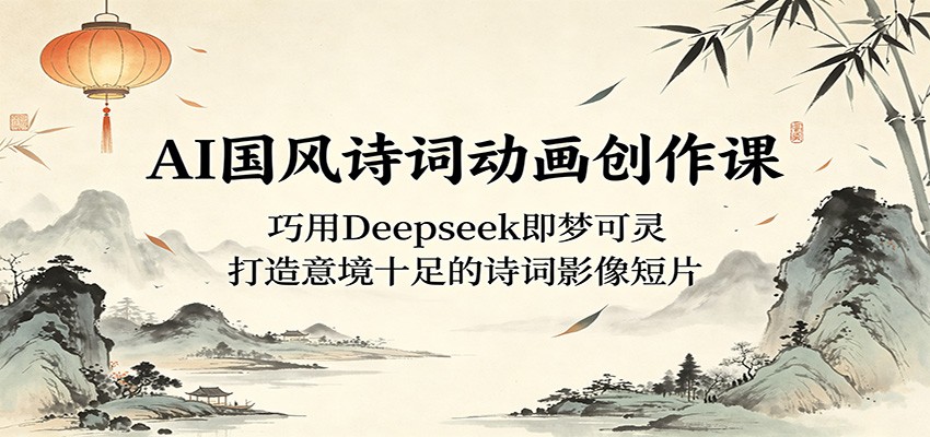 AI国风诗词动画创作课：巧用Deepseek即梦可灵，打造意境十足的诗词影像短片汇创网-网创项目_汇创网_中创网_福缘网_冒泡网_网创项目平台汇创网