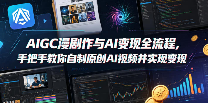 AIGC漫剧创作与AI变现全流程,手把手教你自制原创AI视频并实现变现汇创网-网创项目_汇创网_中创网_福缘网_冒泡网_网创项目平台汇创网