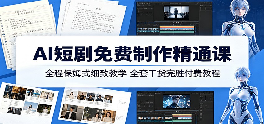 AI短剧免费制作精通课：全程保姆式细致教学，全套干货完胜付费教程汇创网-网创项目_汇创网_中创网_福缘网_冒泡网_网创项目平台汇创网