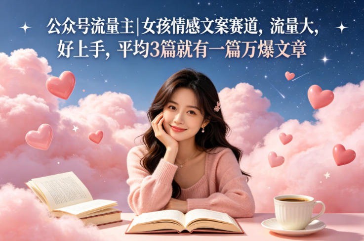 公众号流量主女孩情感文案赛道，流量大，好上手，平均3篇就有一篇万爆文章汇创网-网创项目_汇创网_中创网_福缘网_冒泡网_网创项目平台汇创网