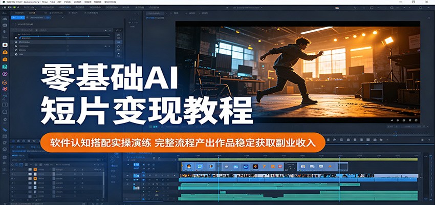 零基础AI短片变现教程：软件认知搭配实操演练，完整流程产出作品稳定获取副业收入汇创网-网创项目_汇创网_中创网_福缘网_冒泡网_网创项目平台汇创网