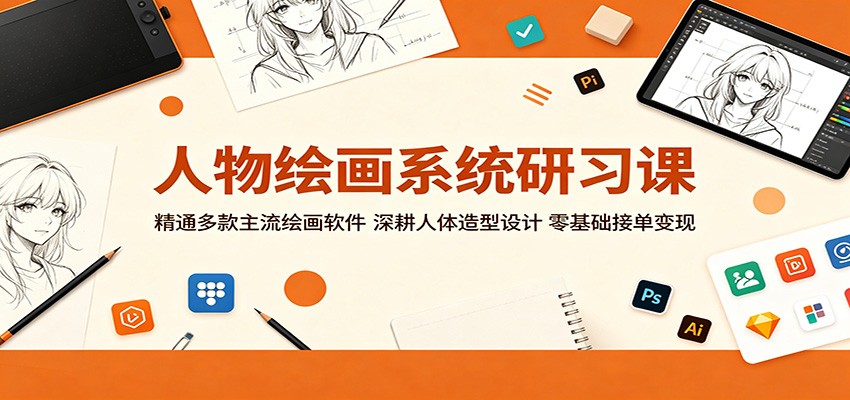 人物绘画系统研习课：精通多款主流绘画软件，深耕人体造型设计，零基础接单变现汇创网-网创项目_汇创网_中创网_福缘网_冒泡网_网创项目平台汇创网