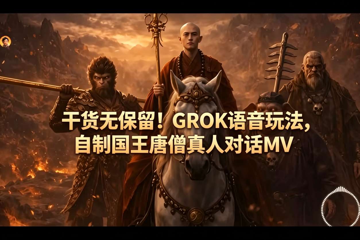 干货无保留！GROK语音玩法，自制国王唐僧真人对话MV汇创网-网创项目_汇创网_中创网_福缘网_冒泡网_网创项目平台汇创网