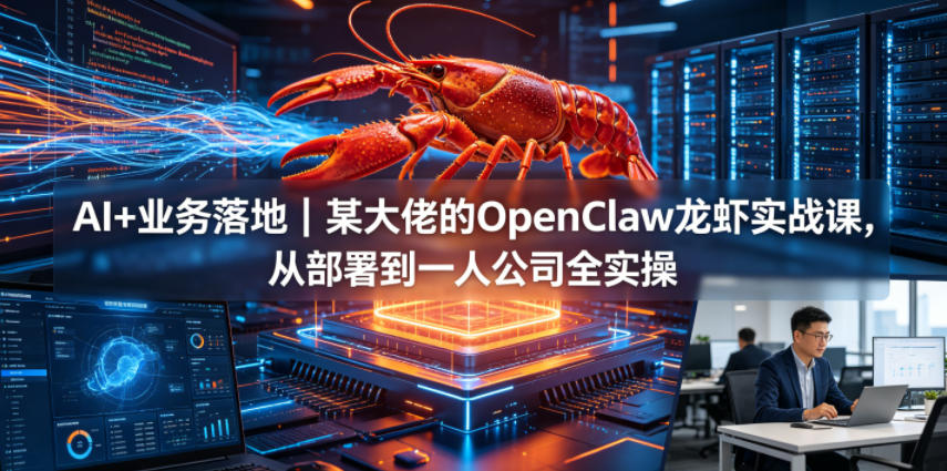 AI+业务落地｜某大佬的OpenClaw小龙虾实战课，从部署到一人公司全实操汇创网-网创项目_汇创网_中创网_福缘网_冒泡网_网创项目平台汇创网