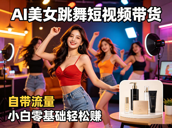 AI美女跳舞短视频带货：自带流量，小白零基础轻松賺，详细拆解汇创网-网创项目_汇创网_中创网_福缘网_冒泡网_网创项目平台汇创网