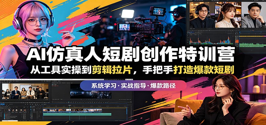 AI仿真人短剧创作特训营：从工具实操到剪辑拉片，手把手打造爆款短剧汇创网-网创项目_汇创网_中创网_福缘网_冒泡网_网创项目平台汇创网