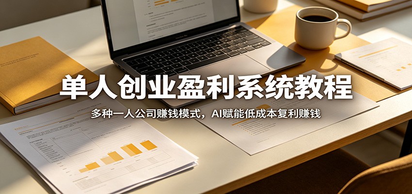单人创业盈利系统教程：多种一人公司赚钱模式，AI赋能低成本复利赚钱汇创网-网创项目_汇创网_中创网_福缘网_冒泡网_网创项目平台汇创网