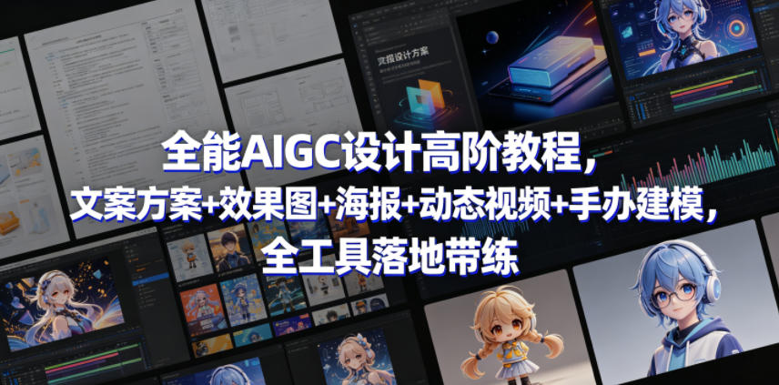 全能AIGC设计高阶教程，文案方案+效果图+海报+动态视频+手办建模，全工具落地带练汇创网-网创项目_汇创网_中创网_福缘网_冒泡网_网创项目平台汇创网