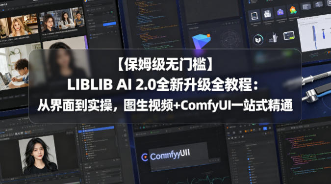 【保姆级无门槛】LIBLIB AI 2.0全新升级全教程：从界面到实操，图生视频+ComfyUI一站式精通汇创网-网创项目_汇创网_中创网_福缘网_冒泡网_网创项目平台汇创网