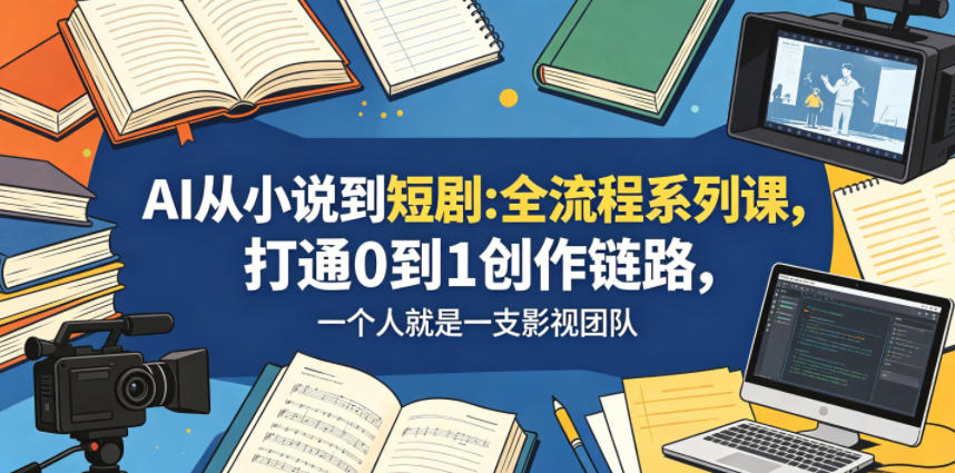 AI从小说到短剧全流程系列课，打通0到1创作链路，一个人就是一支影视团队汇创网-网创项目_汇创网_中创网_福缘网_冒泡网_网创项目平台汇创网