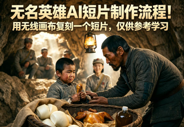 无名英雄AI短片制作流程！用无线画布复刻一个短片，仅供参考学习汇创网-网创项目_汇创网_中创网_福缘网_冒泡网_网创项目平台汇创网