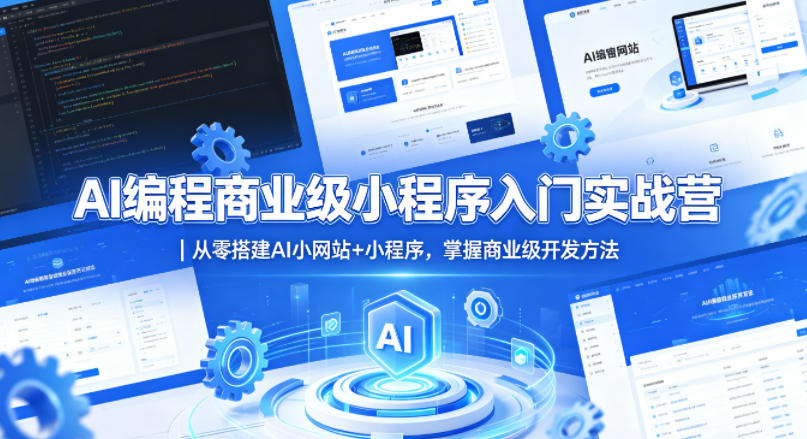 AI编程商业级小程序入门实战营｜从零搭建AI小网站+小程序，掌握商业级开发方法汇创网-网创项目_汇创网_中创网_福缘网_冒泡网_网创项目平台汇创网