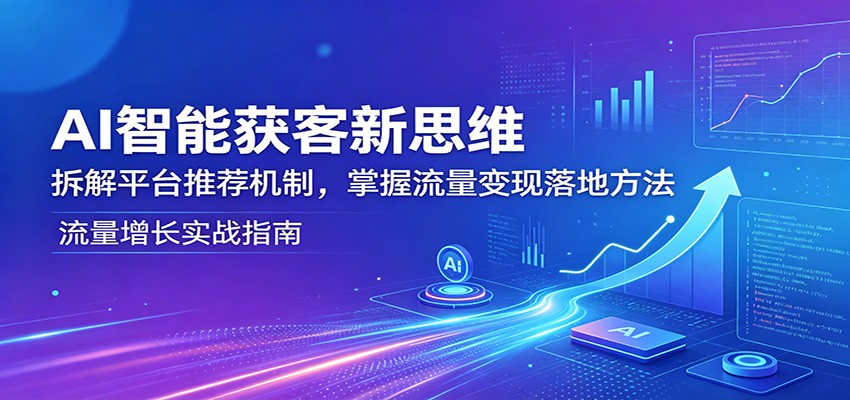 AI智能获客新思维：拆解平台推荐机制，掌握流量变现落地方法汇创网-网创项目_汇创网_中创网_福缘网_冒泡网_网创项目平台汇创网