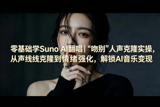零基础学Suno AI翻唱｜《吻别》人声克隆实操，从声线克隆到情绪强化，解锁AI音乐变现汇创网-网创项目_汇创网_中创网_福缘网_冒泡网_网创项目平台汇创网