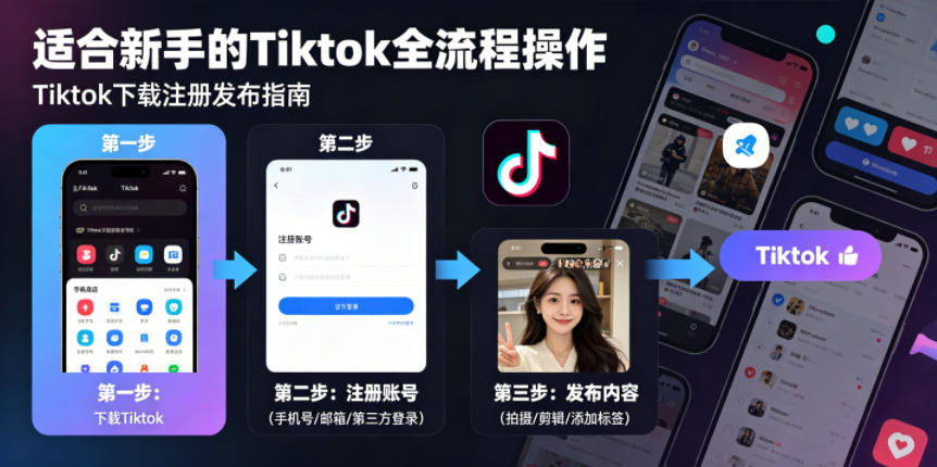 Tiktok下载注册发布，适合新手的Tiktok全流程操作汇创网-网创项目_汇创网_中创网_福缘网_冒泡网_网创项目平台汇创网