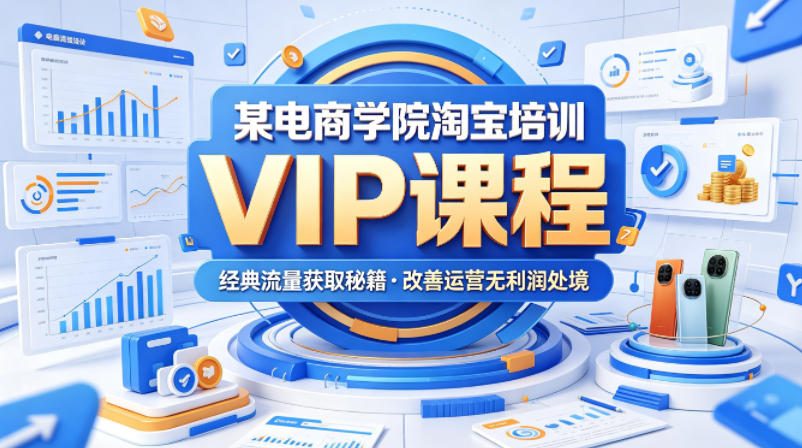 某电商学院淘宝培训VIP课程，各种经典有用的流量获取秘籍，改善运营产品没利润的处境（2026年5月）汇创网-网创项目_汇创网_中创网_福缘网_冒泡网_网创项目平台汇创网