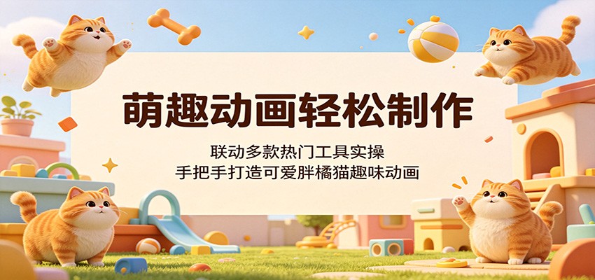 萌趣动画轻松制作，联动多款热门工具实操，手把手打造可爱胖橘猫趣味动画汇创网-网创项目_汇创网_中创网_福缘网_冒泡网_网创项目平台汇创网